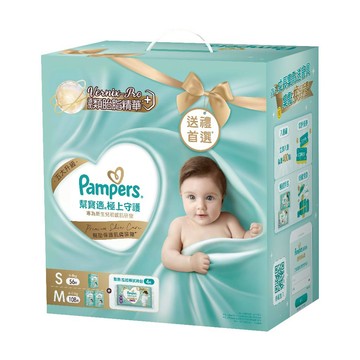 幫寶適 Pampers 2024全新 極上守護 一級幫 紙尿褲/尿布 成長禮盒組(S 56片+M 108片)_正貨可集點