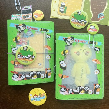 【鹽汽水】原創壽司草 A7兩折斜紋綁帶卡冊手帳本