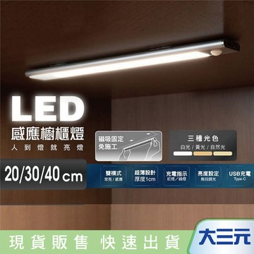 大三元｜太星電工 LED感應櫥櫃燈 40CM 無段調光 超薄設計 三光色 WDH040