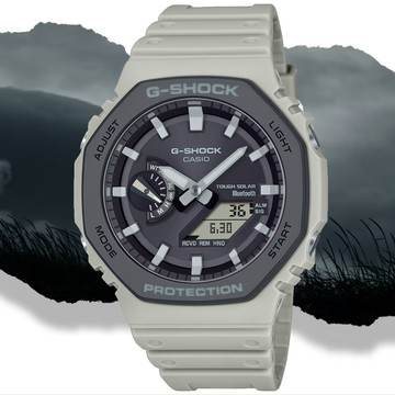 CASIO卡西歐 G-SHOCK 太陽能x藍牙連線 經典八角錶殼 雙顯腕錶 GA-B2100LUU-5A