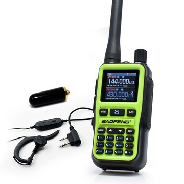 BAOFENG UV-68R 超迷你雙頻對講機 雙天線+耳機組(送真雙頻短天線+耳機)5W朝露綠
