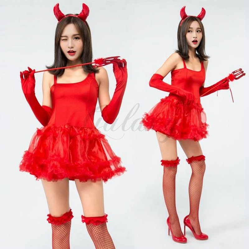 ハロウィン 魔女 デビル 小悪魔 ウィッチ レッド ワンピース 可愛い ミニドレス コスプレ衣装 Ps34 Ps34 通販 Lineポイント最大get Lineショッピング