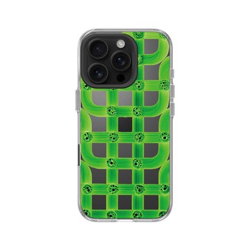 iPhone 16 Pro Clear Case（相機按鈕） 透明 - Arnaud Pfeffer - 綠色墨紋