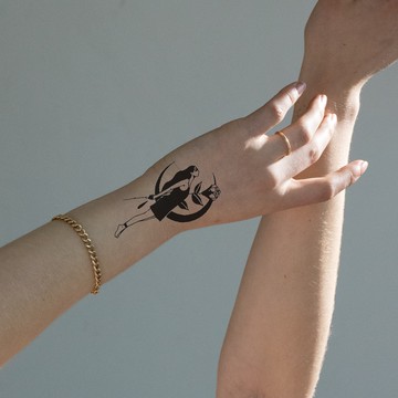 微刺青 黑白花朵少女A👑大邱紋身👑【T08Z】新 小清新 假刺青輕紋身 防水 紋身 刺青 貼紙 T08