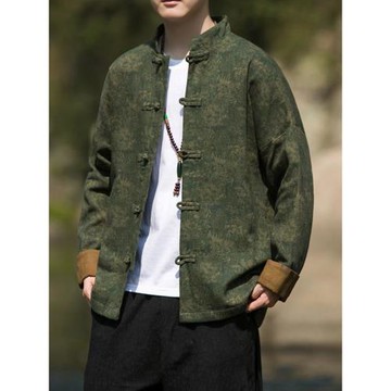 中國風男裝外套男春秋新中式復古盤扣上衣服春季棉麻唐裝男款漢服