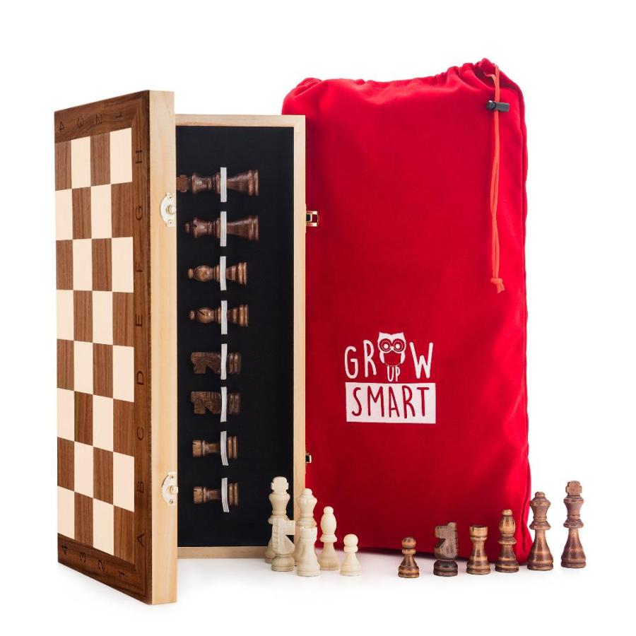 Smart Tactics 16 Folding Chess Set Made By FSC Certified Wood