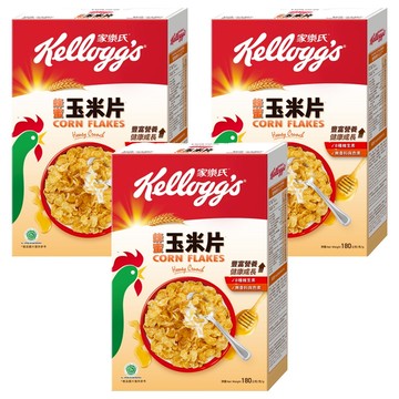 Kellogg's 家樂氏 CORN FLAKES 公雞玉米片 蜂蜜玉米片  180g  3盒