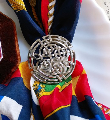 【西洋古董飾品】銀色調 凱爾特風格 個性 圍巾夾 絲巾扣 絲巾夾