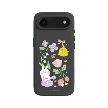 iPhone Air SolidX 黑 - 懶散兔與啾先生 Lazy Rabbit and Mr.Chu - 優雅花園