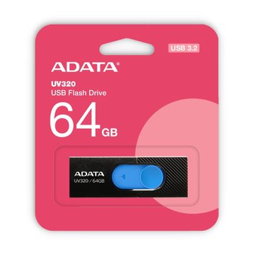 【現貨免運】ADATA 威剛 UV320 USB 3.2 64G 推式 高速隨身碟 黑藍色