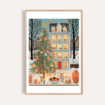 童話耶誕風格 / 暖光聖誕小屋 掛畫 海報 無框畫