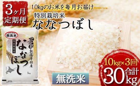 北海道新篠津村産 特別栽培米ななつぼし10kg（5kg×2）×3ヶ月連続お届け