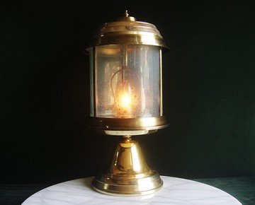 【老時光 OLD-TIME】早期二手台灣製大盞銅桌燈*玻璃有黴斑慎買!*