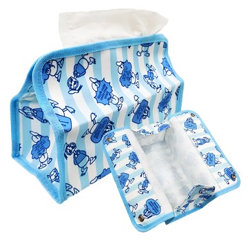 收納王妃 唐老鴨布藝鈕扣面紙套  26 x 12 x 14cm  線條藍