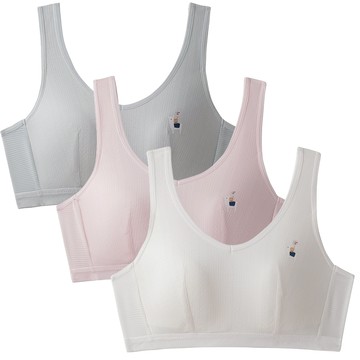 【優貝選】小學生第二階段無鋼圈後扣式 少女內衣 成長內衣 學生內衣(三件組)