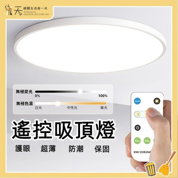 【2年保固】遙控吸頂燈 吸頂燈 LED超薄吸頂燈 24W調光吸頂燈 防水防蟲防塵臥室燈 客廳燈 浴室燈 廁所燈