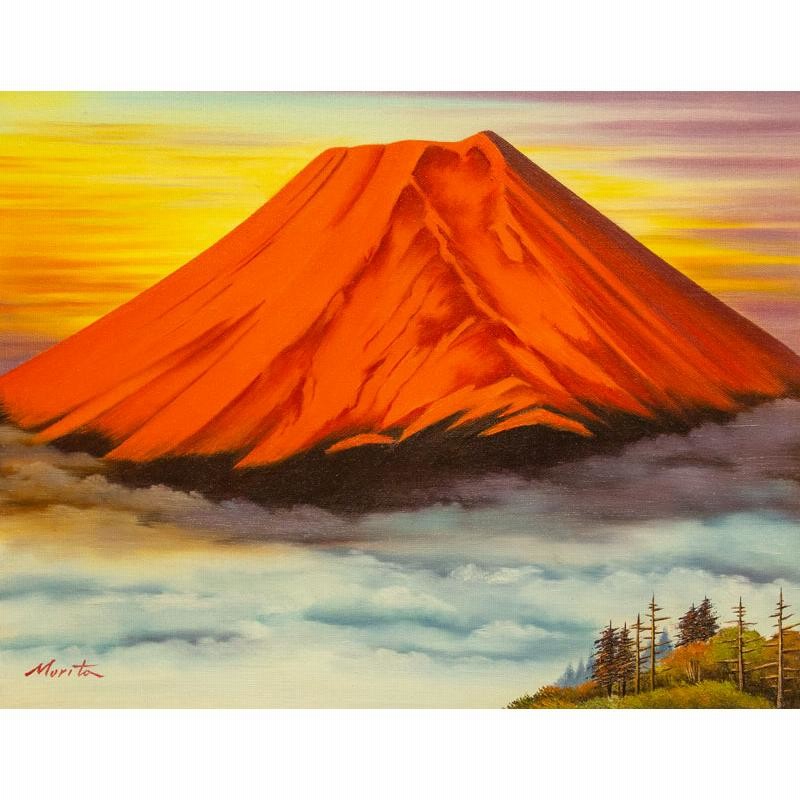 百瀬善明 先生 赤富士 立体絵 山 風景画