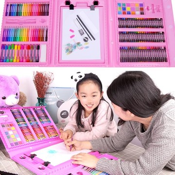 177件套 彩筆禮盒水彩筆無毒可水洗兒童畫筆繪畫蠟筆油畫棒