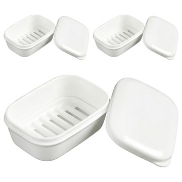 inomata 攜帶式肥皂盒 - 旅行必備 保持衛生清潔  白色  3個