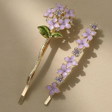 臺灣出貨✨【可開發票】爆款紫藤花韓版輕奢高級感劉海碎髮夾精緻邊夾拍照專用送女友