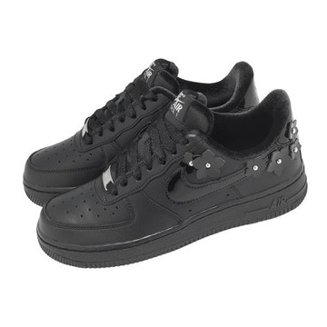 Nike 休閒鞋 Wmns Air Force 1 07 女鞋 黑 皮革 小花 AF1 IR8637-001