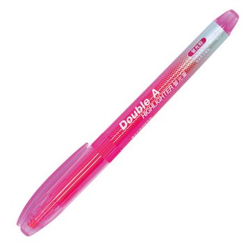 Double A螢光筆/平頭/粉紅/4mm