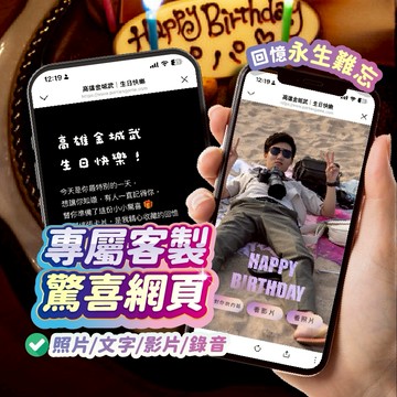 客製化驚喜網頁(電子卡片) 客製化卡片 客製化祝福 送禮 獎盃 卡片 生日 祝福 生日禮物 慶生 獎牌 派對 生日
