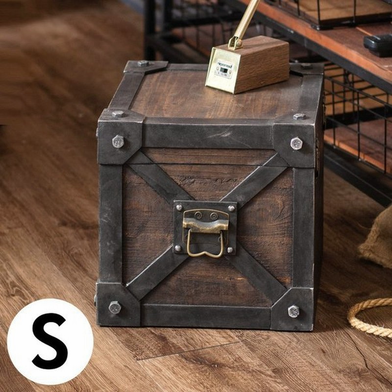 収納 収納ボックス トランク コンテナ S 木箱 トランク ヴィンテージ 蓋つき ウッド ボックス 男前 通販 Lineポイント最大0 5 Get Lineショッピング