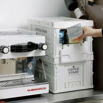 日本 霜山 工業風耐重摺疊置物收納箱 19L - 軍綠灰