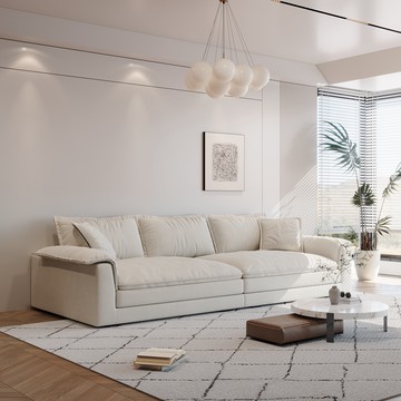 【obis】大鵝沙發(雙扶手三人座)/三人位米白色