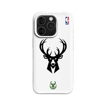 iPhone 16 Pro SolidX 白 - NBA - B&W-密爾瓦基公鹿 Milwaukee Bucks B&W