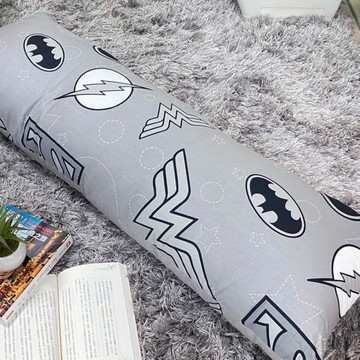 戀家小舖【DC正義聯盟-淺灰】三尺長形抱枕 精梳棉 台灣製