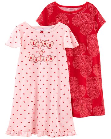 Kid 2-Pack Heart Nightgowns
