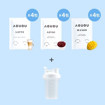 [AGUGU] 乳清綜合口味組＋提環搖搖杯 (12入/組)-[AGUGU] 乳清綜合口味組 - 贈白色提環搖搖杯 (12入/組)
