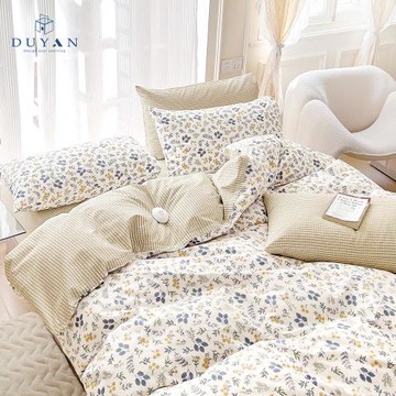 【DUYAN 竹漾】40支精梳棉四件式被套床包組  杏花春色 台灣製(加大)
