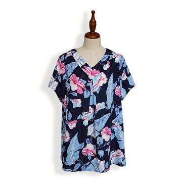 扶桑映葉 V領短袖上衣 老師傅的裁縫工 臺灣原創設計 經典手工衣