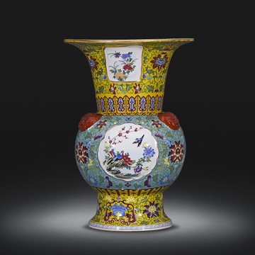 景德鎮陶瓷器手繪琺瑯彩瓷仿乾隆花鼓花瓶家居客廳別墅裝飾品擺件