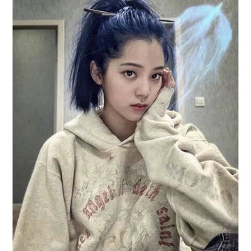 圣誕節新款手繪復古衛衣白沙灰歐陽娜娜連帽女情侶款帽衫冬季加厚