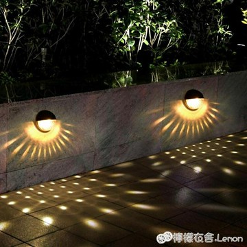 倍綠太陽能戶外花園別墅庭院景觀壁燈防水圍牆柱頭陽臺裝飾小夜燈 99購物節