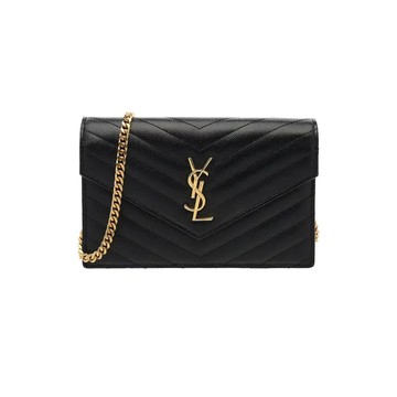 SAINT LAURENT 393953 經典鏈條信封包鍊子皮夾斜背包鍊條包