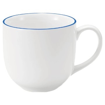 MUJI 無印良品 日常食器/馬克杯 380ml  白色 + 藍色鑲邊  1個