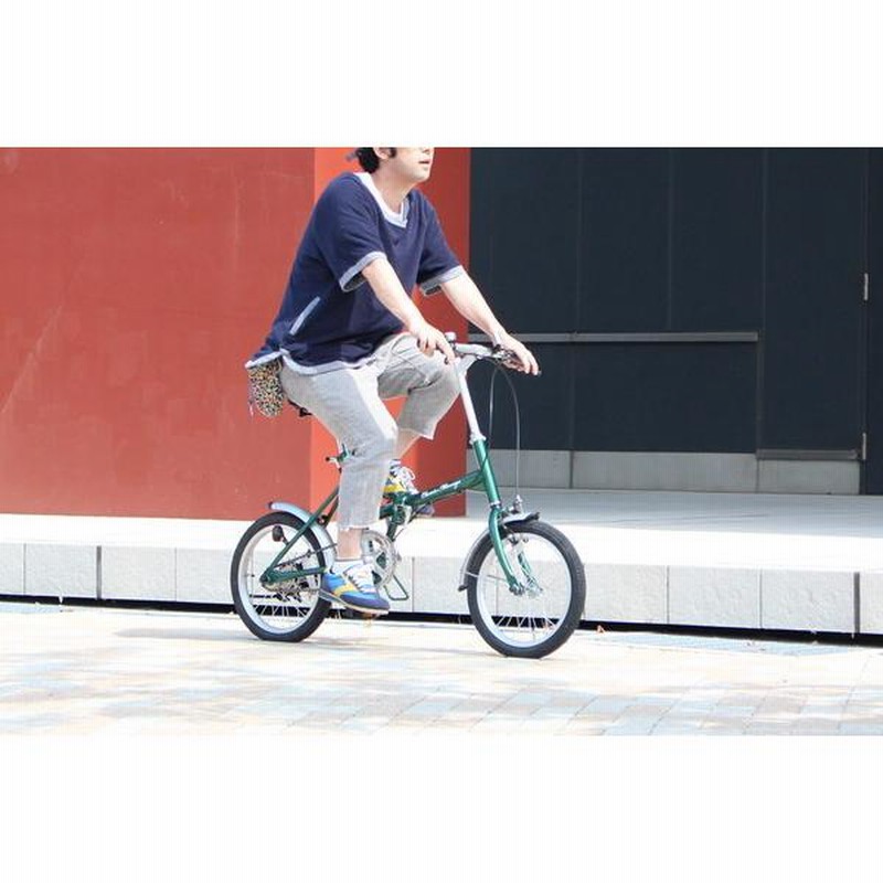 折りたたみ自転車 Classic Mimugo FDB16G/16インチ/グリーン/緑