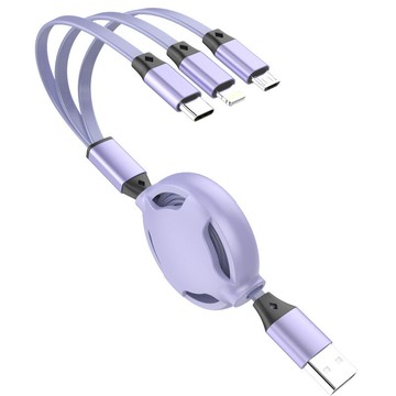 一拖三伸縮數據線適三合一充電線禮品定制logo