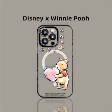 適用蘋果16Pro手機殼新款迪士尼卡通潮牌iPhone16Promax小眾高級透明磁吸款15Pro可愛維尼14/13亞克力12超火