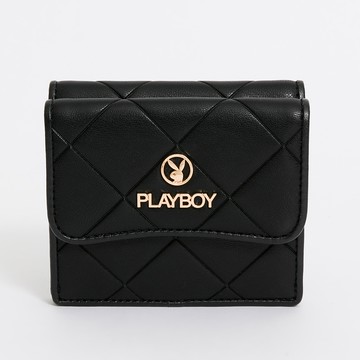 PLAYBOY - 壓扣短夾 Socialite系列 - 黑色/531-0615-09-2