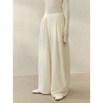 MURMURMI  設計師品牌 空氣感羊毛弧形休閑褲