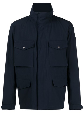 BOSS - multiple-pocket shirt jacket - men - Polyester/Elastane - 48 - Blue