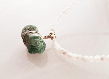 祖母綠原石 ◇ 貝殼 K14GF 項鍊