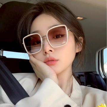 🔥台灣出貨🔥素顏神器 防紫外線太陽眼鏡 大框眼鏡女 大臉顯瘦  多邊形 高質感太陽眼鏡 漸變色太陽眼鏡  無偏光眼鏡