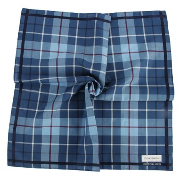 Calvin Klein CK經典格紋男士手帕/帕巾(藍色)